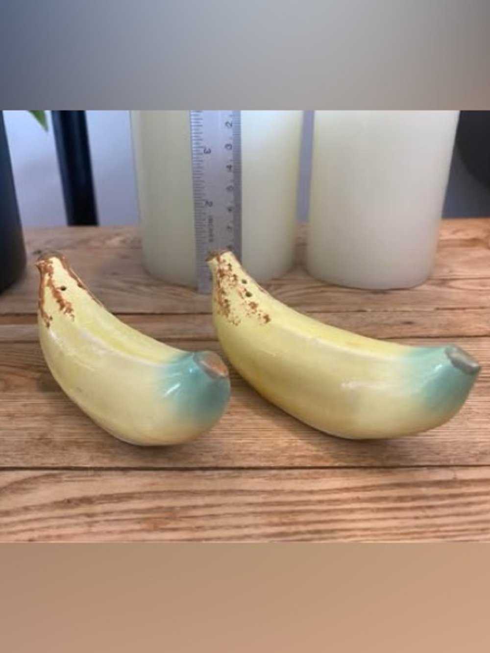 Vintage Ceramic Banana Salt & Pepper Shakers - Made in Japan Fruit Novelty Set